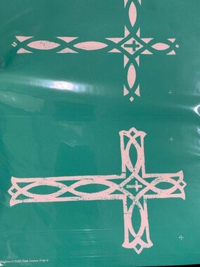 NIP Chalk Couture Celtic Cross Size B Stencil Cut Apart